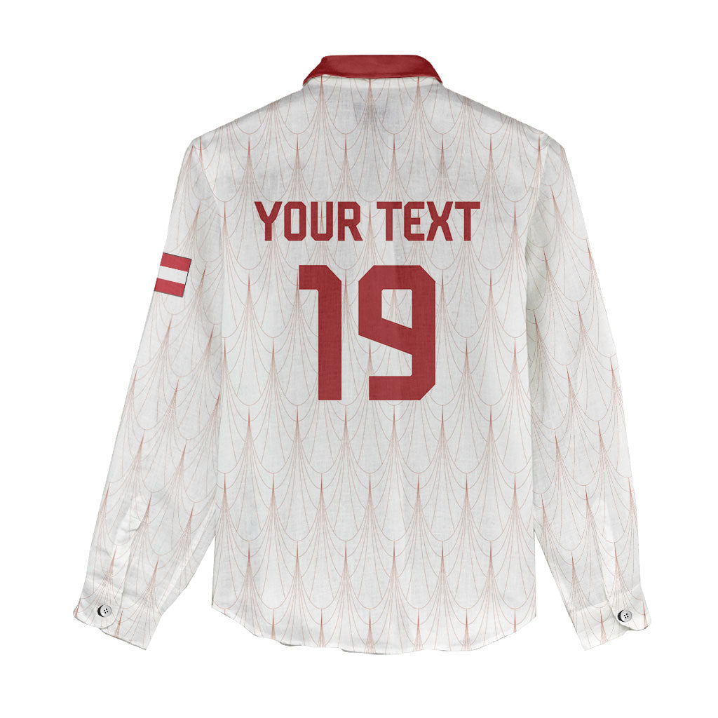 Custom World Football 2026 Austria Women Casual Shirt Austrian Eagles White Glory