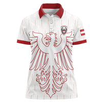 Custom World Football 2026 Austria Women Polo Shirt Austrian Eagles White Glory