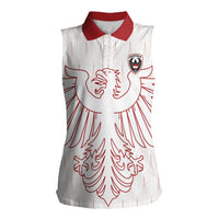 Custom World Football 2026 Austria Women Sleeveless Polo Shirt Austrian Eagles White Glory