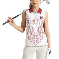 Custom World Football 2026 Austria Women Sleeveless Polo Shirt Austrian Eagles White Glory