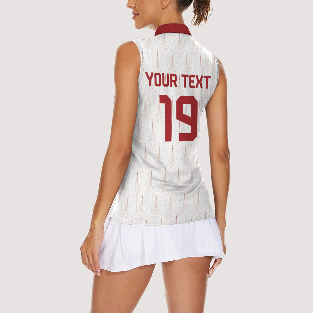 Custom World Football 2026 Austria Women Sleeveless Polo Shirt Austrian Eagles White Glory