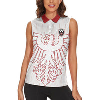 Custom World Football 2026 Austria Women Sleeveless Polo Shirt Austrian Eagles White Glory