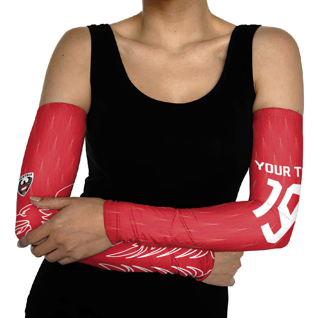 Custom World Football 2026 Austria Arm Sleeves Austrian Eagles Red Glory