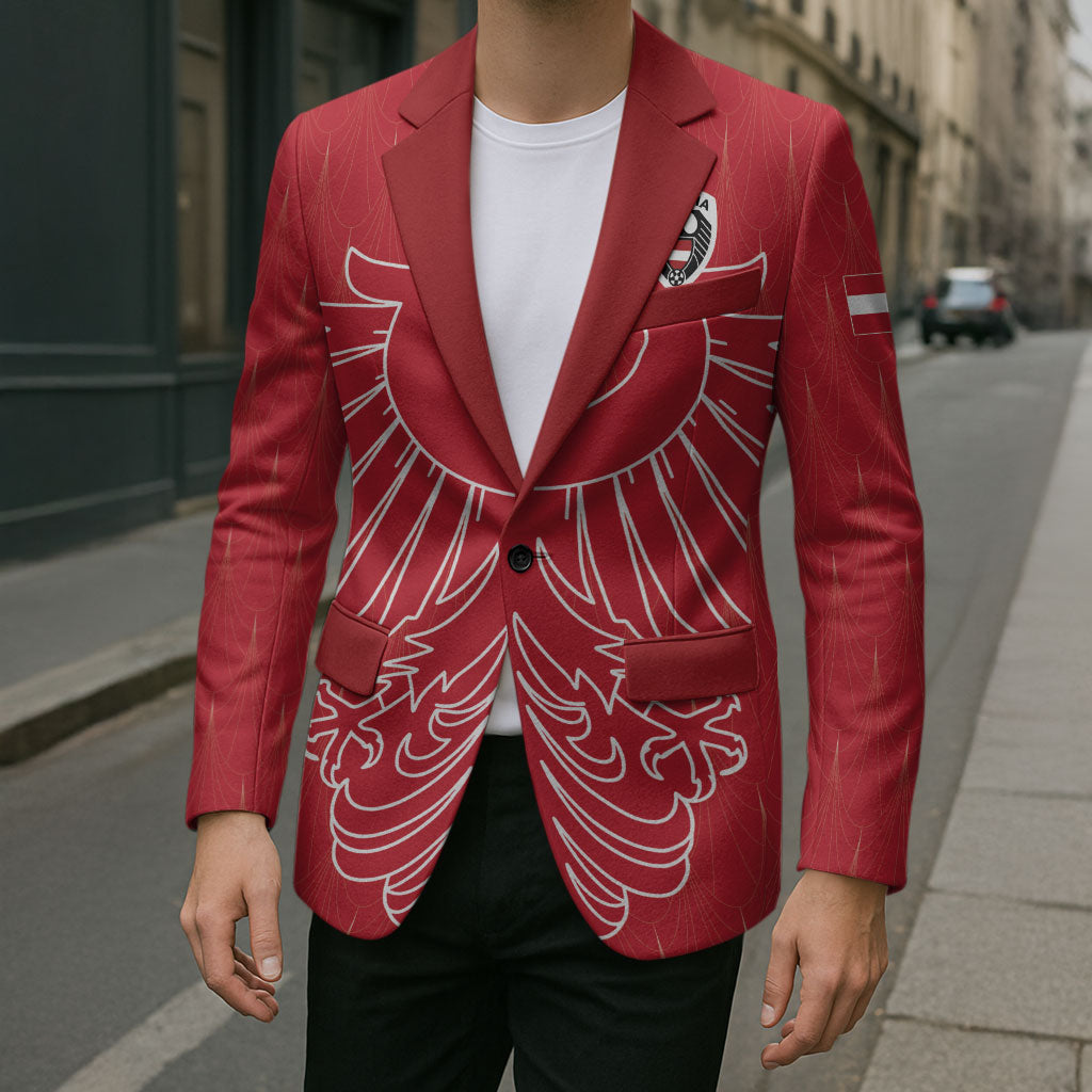 Custom World Football 2026 Austria Blazer Austrian Eagles Red Glory