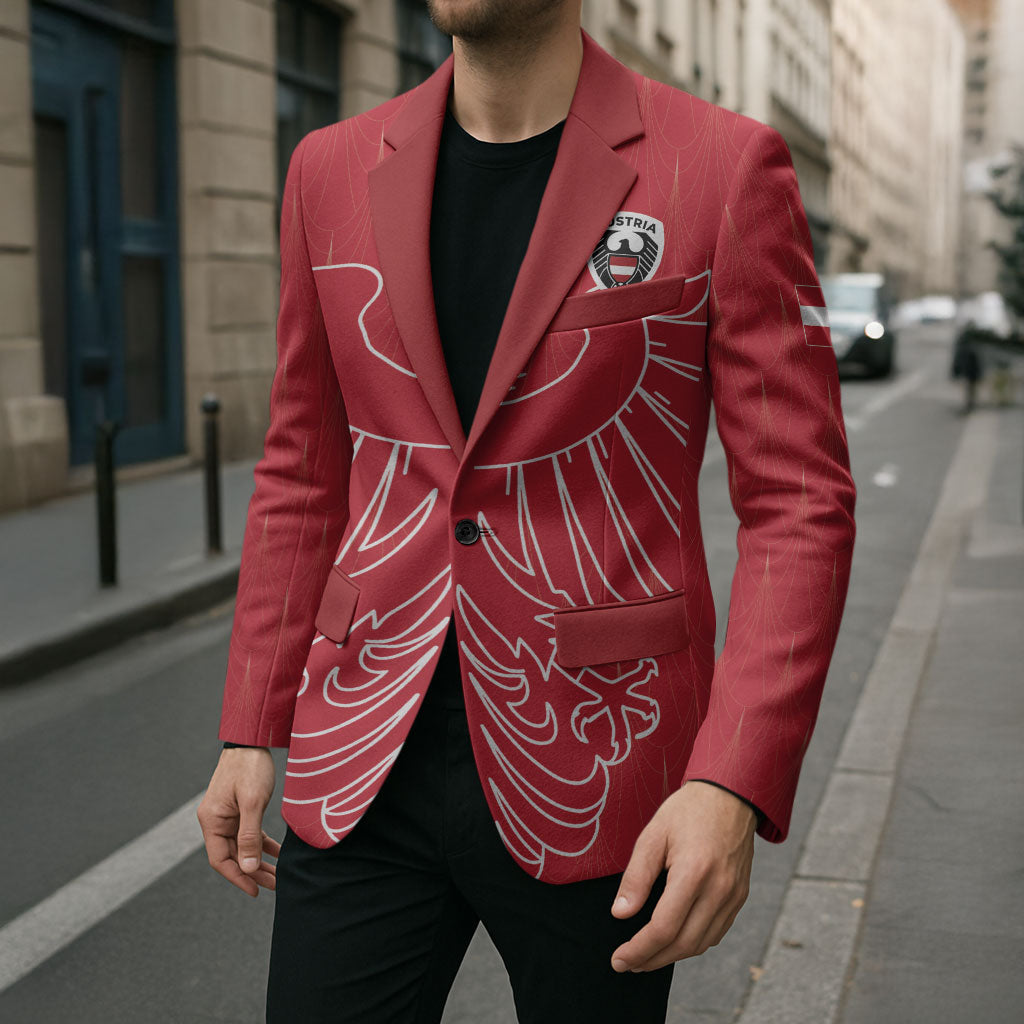 Custom World Football 2026 Austria Blazer Austrian Eagles Red Glory