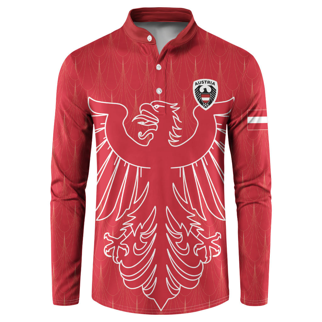 Custom World Football 2026 Austria Button Sweatshirt Austrian Eagles Red Glory