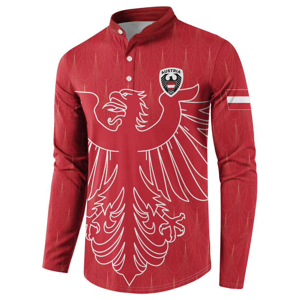 Custom World Football 2026 Austria Button Sweatshirt Austrian Eagles Red Glory