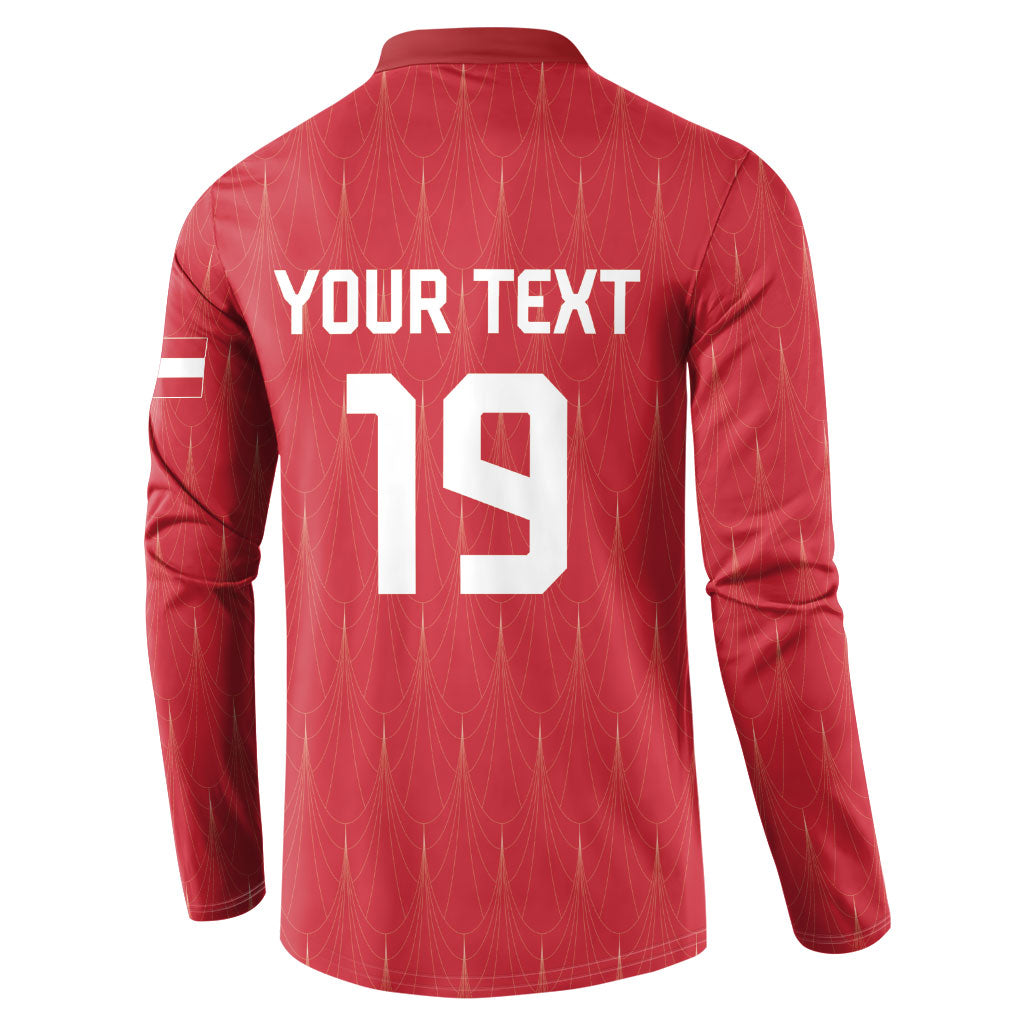 Custom World Football 2026 Austria Button Sweatshirt Austrian Eagles Red Glory