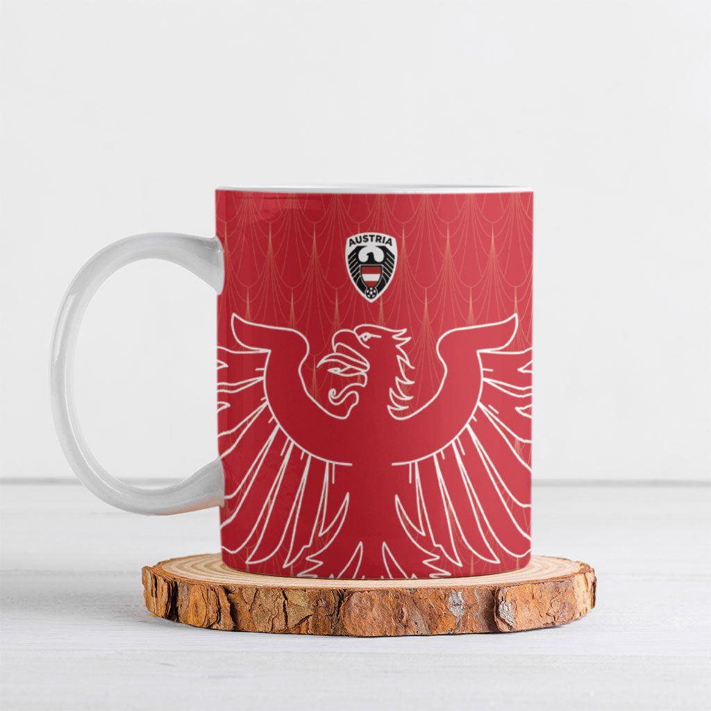 Custom World Football 2026 Austria Ceramic Mug Austrian Eagles Red Glory