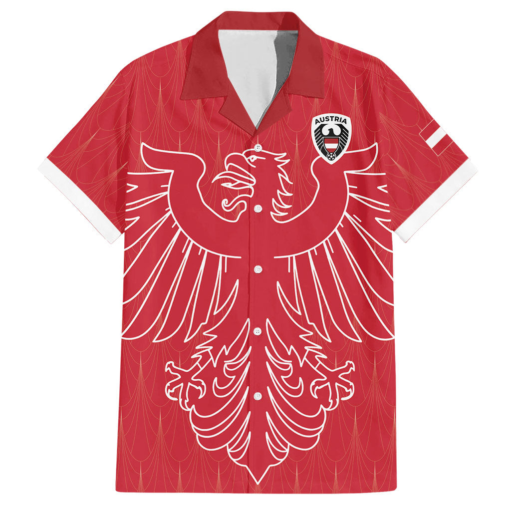 Custom World Football 2026 Austria Hawaiian Shirt Austrian Eagles Red Glory