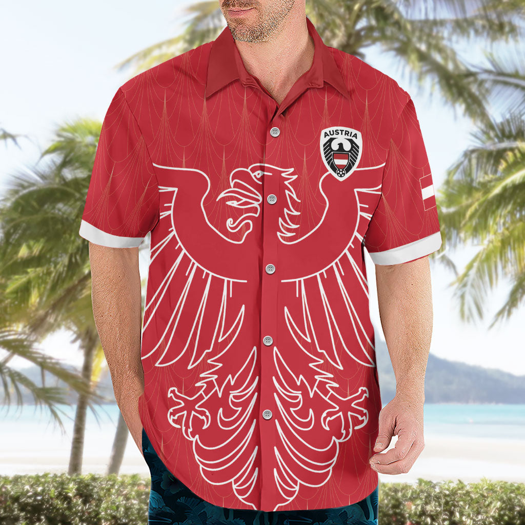 Custom World Football 2026 Austria Hawaiian Shirt Austrian Eagles Red Glory