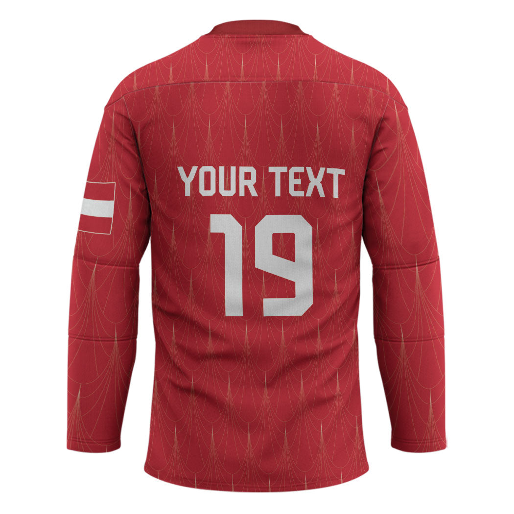 Custom World Football 2026 Austria Hockey Jersey Austrian Eagles Red Glory