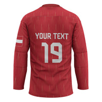 Custom World Football 2026 Austria Hockey Jersey Austrian Eagles Red Glory