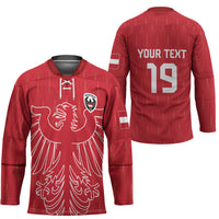 Custom World Football 2026 Austria Hockey Jersey Austrian Eagles Red Glory