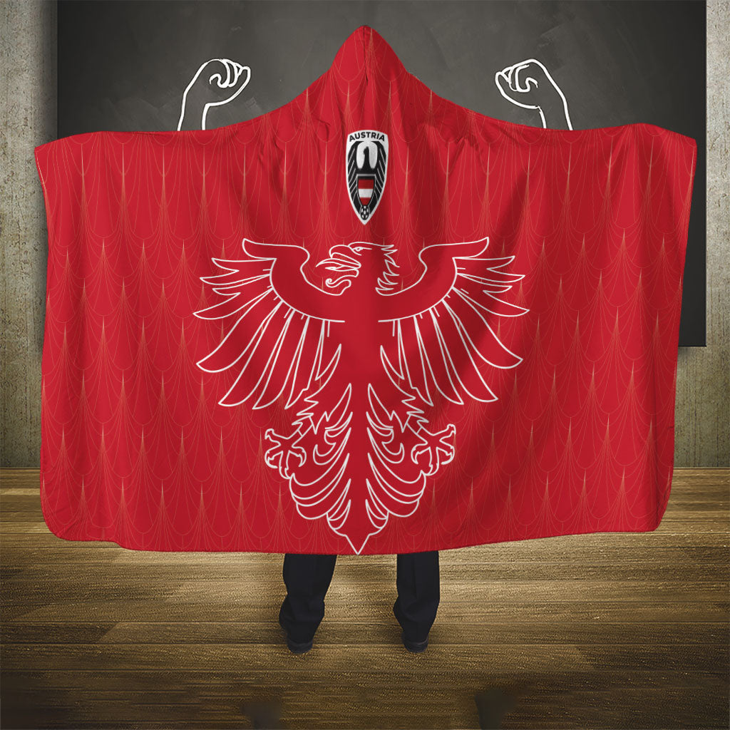 World Football 2026 Austria Hooded Blanket Austrian Eagles Red Glory