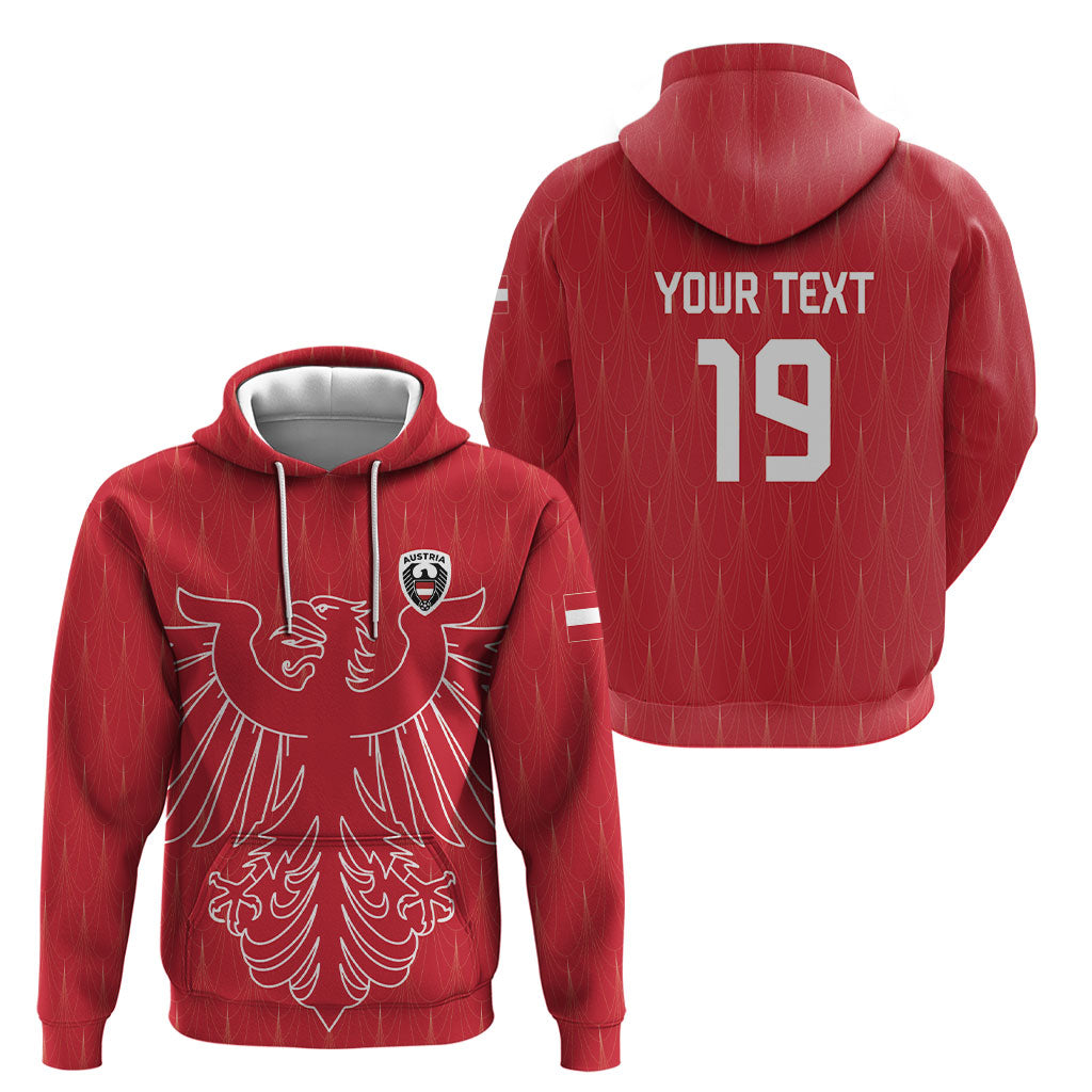 Custom World Football 2026 Austria Hoodie Austrian Eagles Red Glory