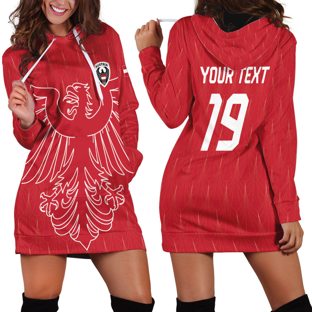 Custom World Football 2026 Austria Hoodie Dress Austrian Eagles Red Glory