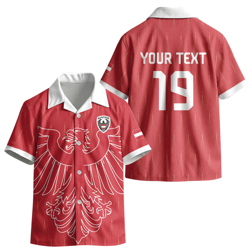 Custom World Football 2026 Austria Kid Hawaiian Shirt Austrian Eagles Red Glory LT19
