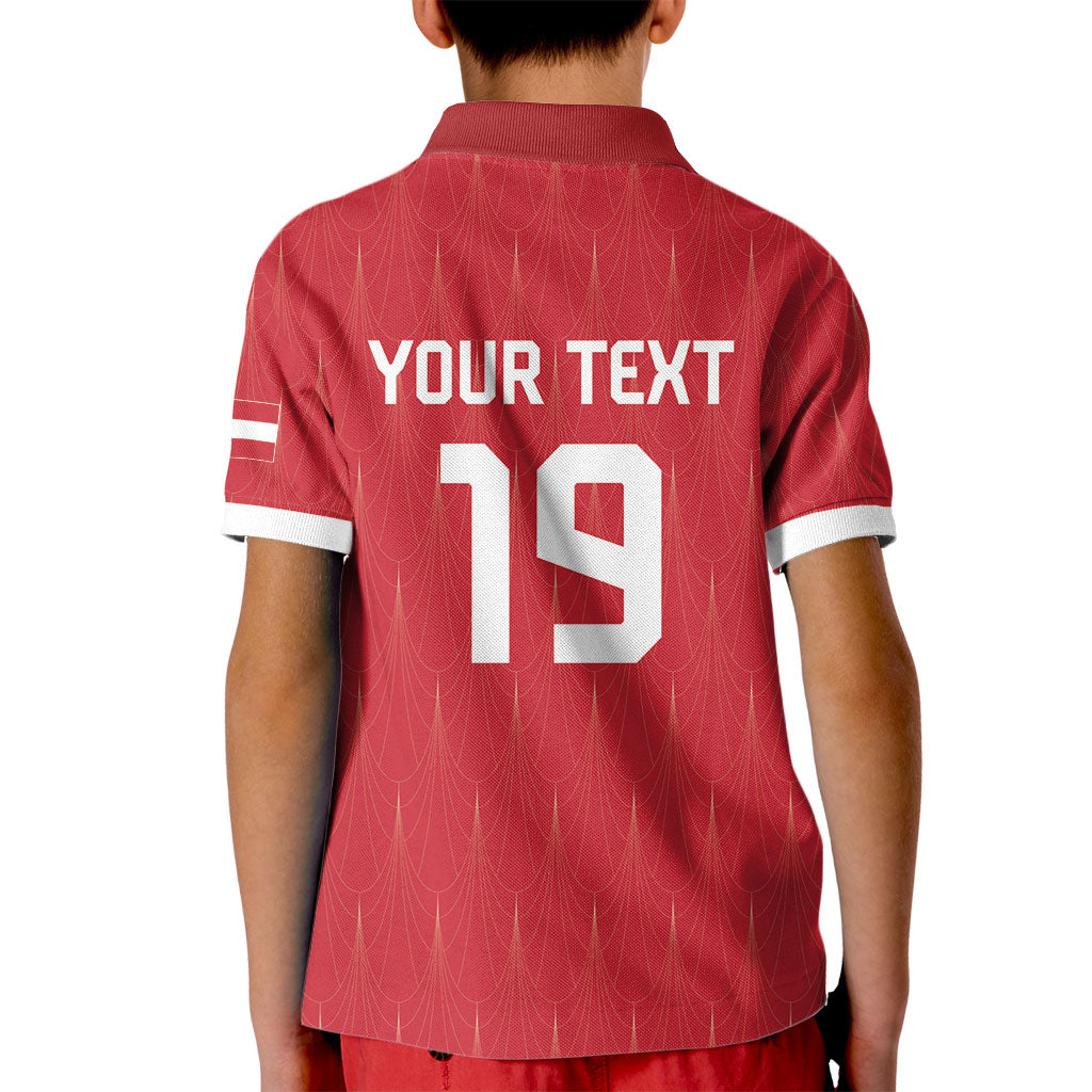 Custom World Football 2026 Austria Kid Polo Shirt Austrian Eagles Red Glory