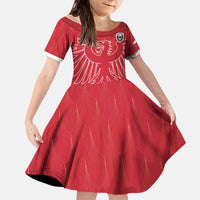 Custom World Football 2026 Austria Kid Short Sleeve Dress Austrian Eagles Red Glory