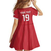 Custom World Football 2026 Austria Kid Short Sleeve Dress Austrian Eagles Red Glory