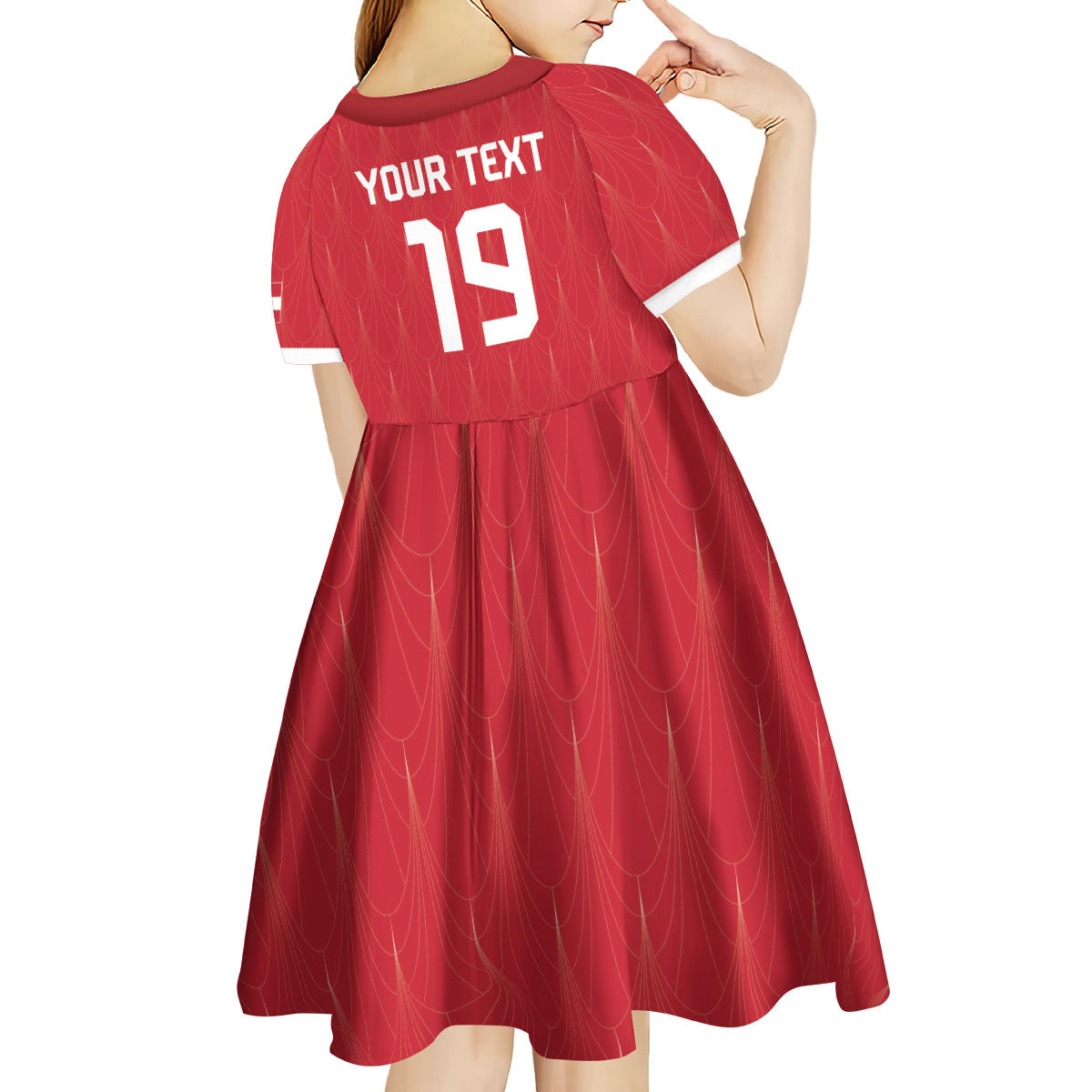 Custom World Football 2026 Austria Kid Short Sleeve Dress Austrian Eagles Red Glory