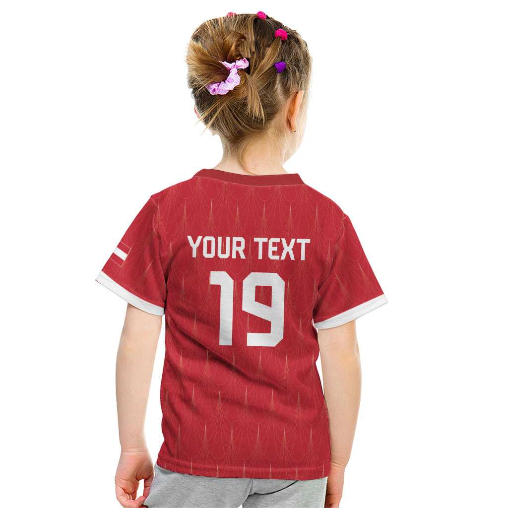 Custom World Football 2026 Austria Kid T Shirt Austrian Eagles Red Glory