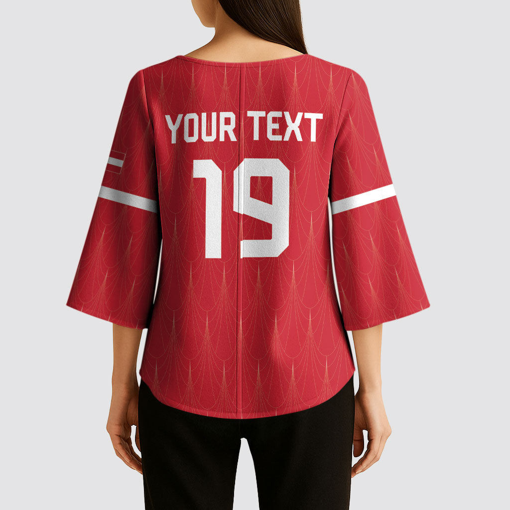 Custom World Football 2026 Austria Kimono Sleeve Blouse Austrian Eagles Red Glory