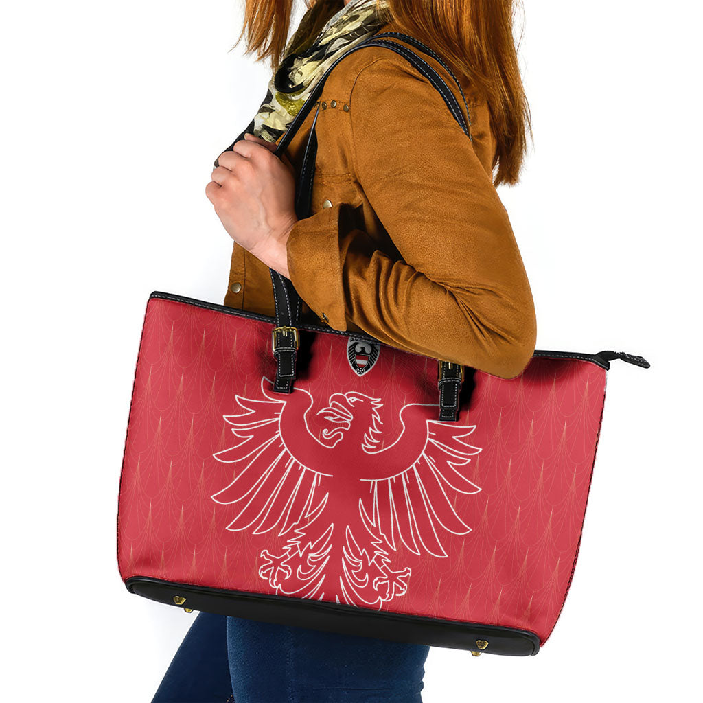 World Football 2026 Austria Leather Tote Bag Austrian Eagles Red Glory