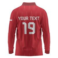 Custom World Football 2026 Austria Long Sleeve Polo Shirt Austrian Eagles Red Glory