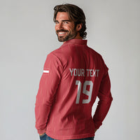 Custom World Football 2026 Austria Long Sleeve Polo Shirt Austrian Eagles Red Glory