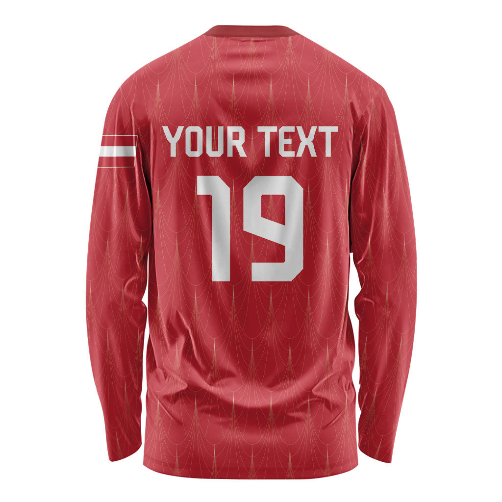 Custom World Football 2026 Austria Long Sleeve Shirt Austrian Eagles Red Glory