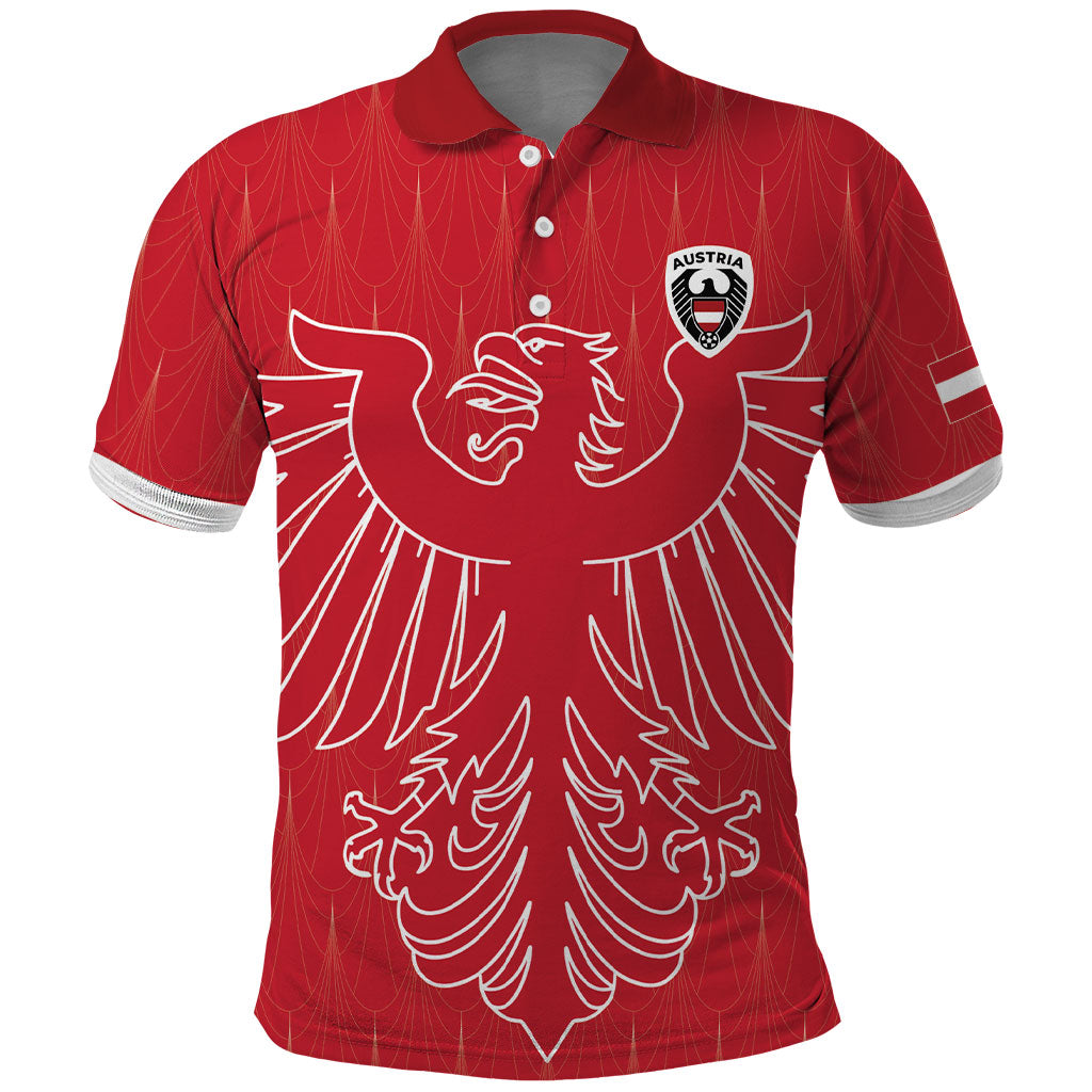 Custom World Football 2026 Austria Polo Shirt Austrian Eagles Red Glory