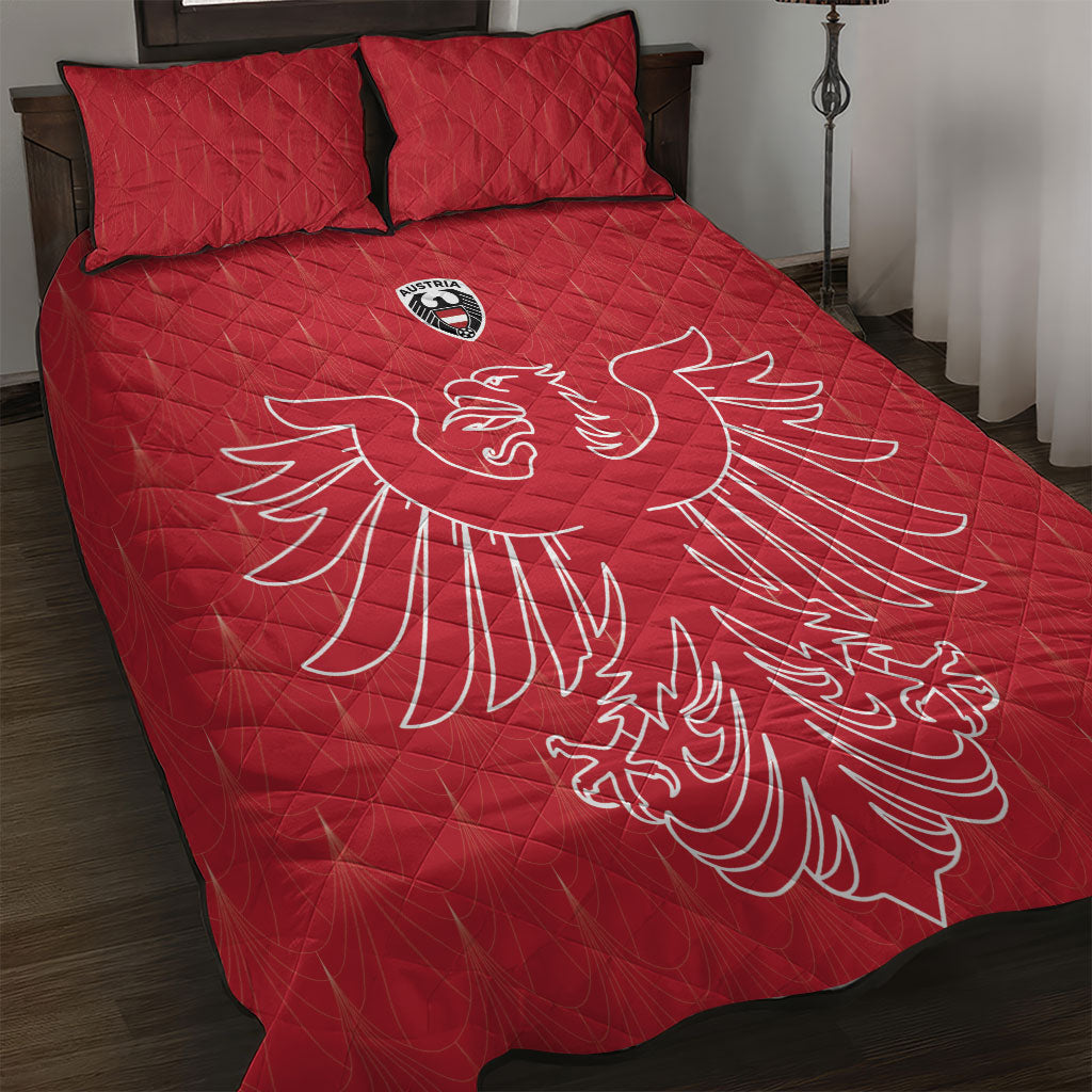 World Football 2026 Austria Quilt Bed Set Austrian Eagles Red Glory