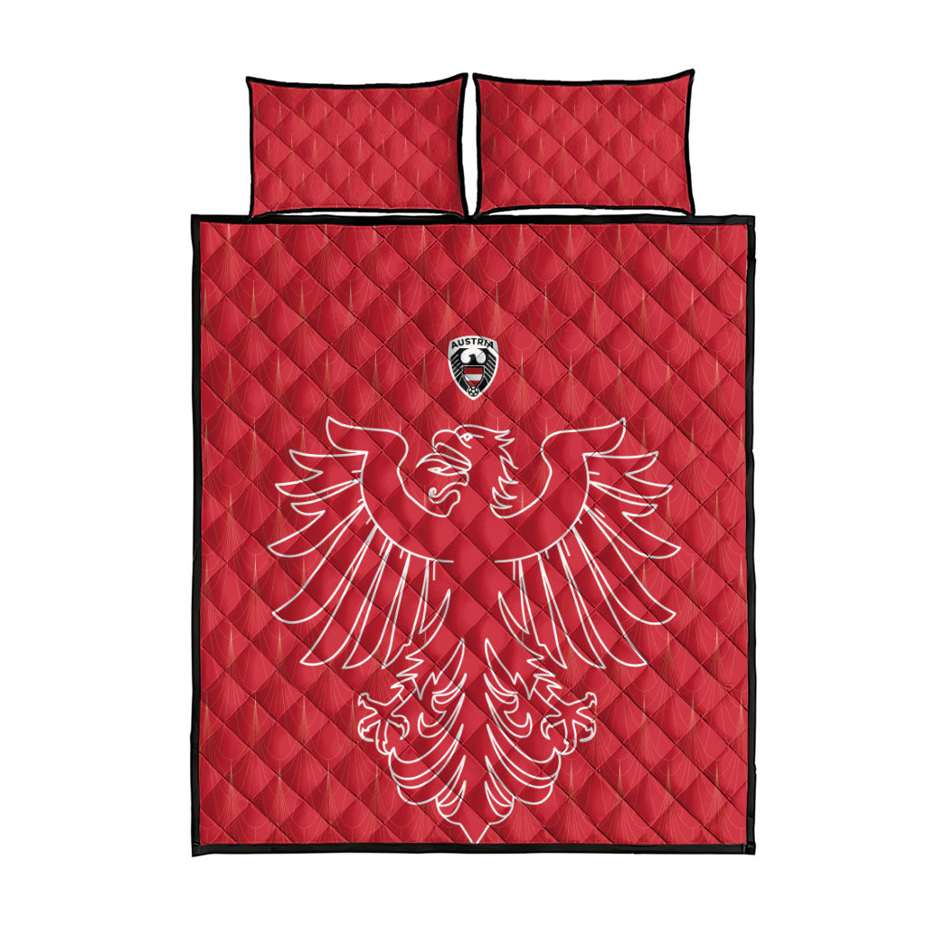World Football 2026 Austria Quilt Bed Set Austrian Eagles Red Glory