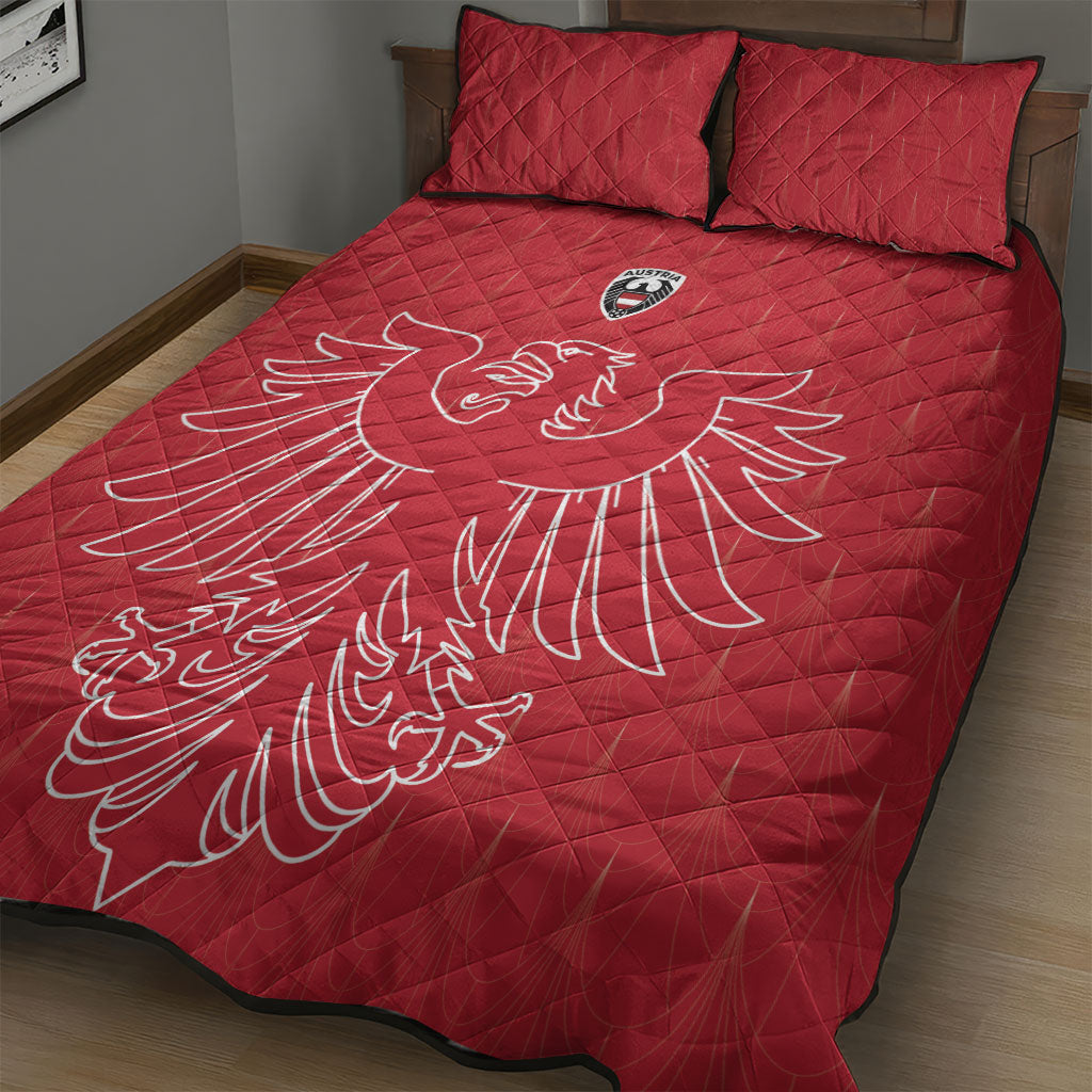 World Football 2026 Austria Quilt Bed Set Austrian Eagles Red Glory