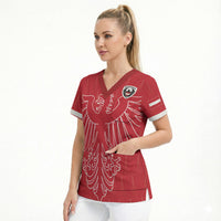 Custom World Football 2026 Austria Scrub Top Austrian Eagles Red Glory