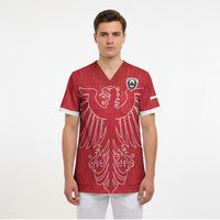 Custom World Football 2026 Austria Scrub Top Austrian Eagles Red Glory