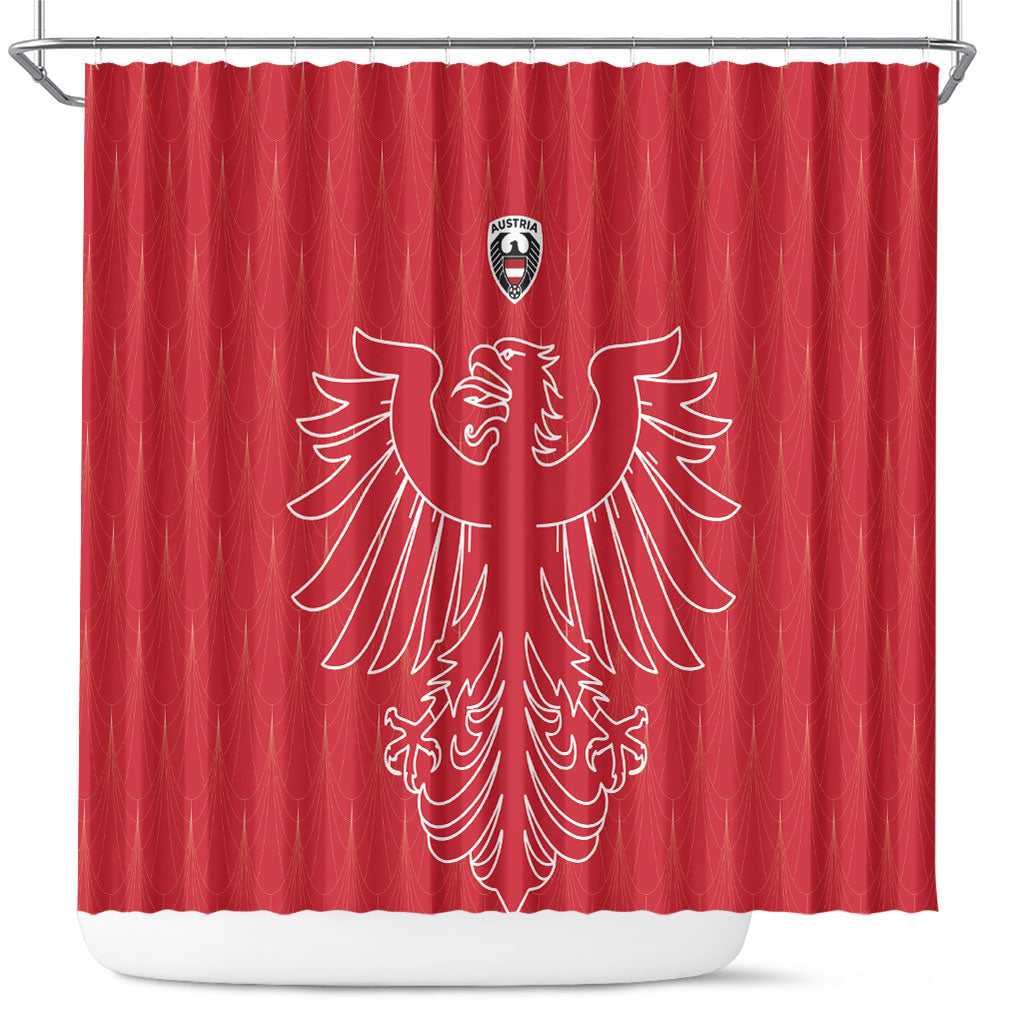 World Football 2026 Austria Shower Curtain Austrian Eagles Red Glory