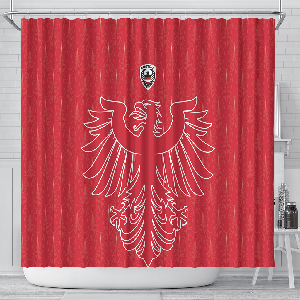 World Football 2026 Austria Shower Curtain Austrian Eagles Red Glory