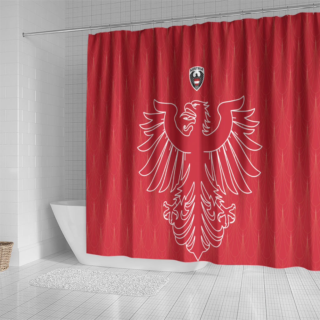 World Football 2026 Austria Shower Curtain Austrian Eagles Red Glory