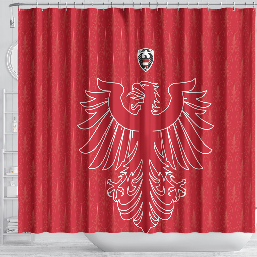World Football 2026 Austria Shower Curtain Austrian Eagles Red Glory