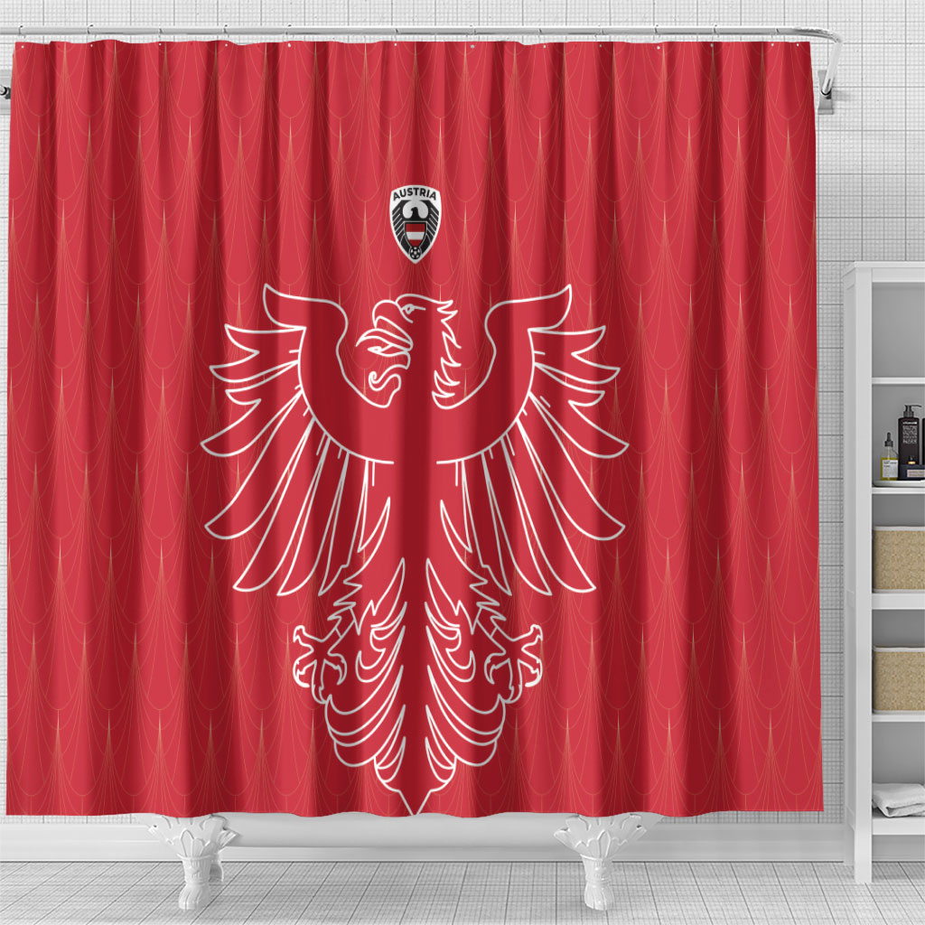 World Football 2026 Austria Shower Curtain Austrian Eagles Red Glory