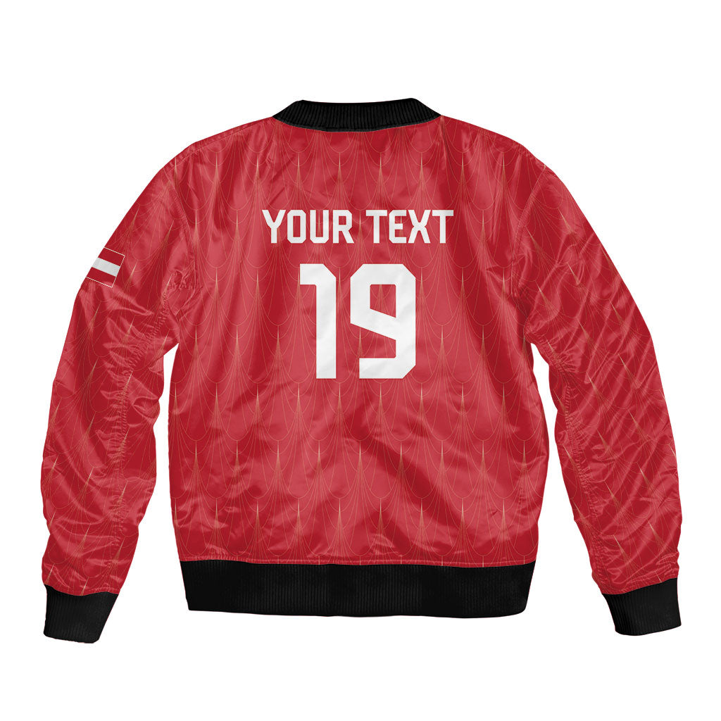Custom World Football 2026 Austria Sleeve Zip Bomber Jacket Austrian Eagles Red Glory
