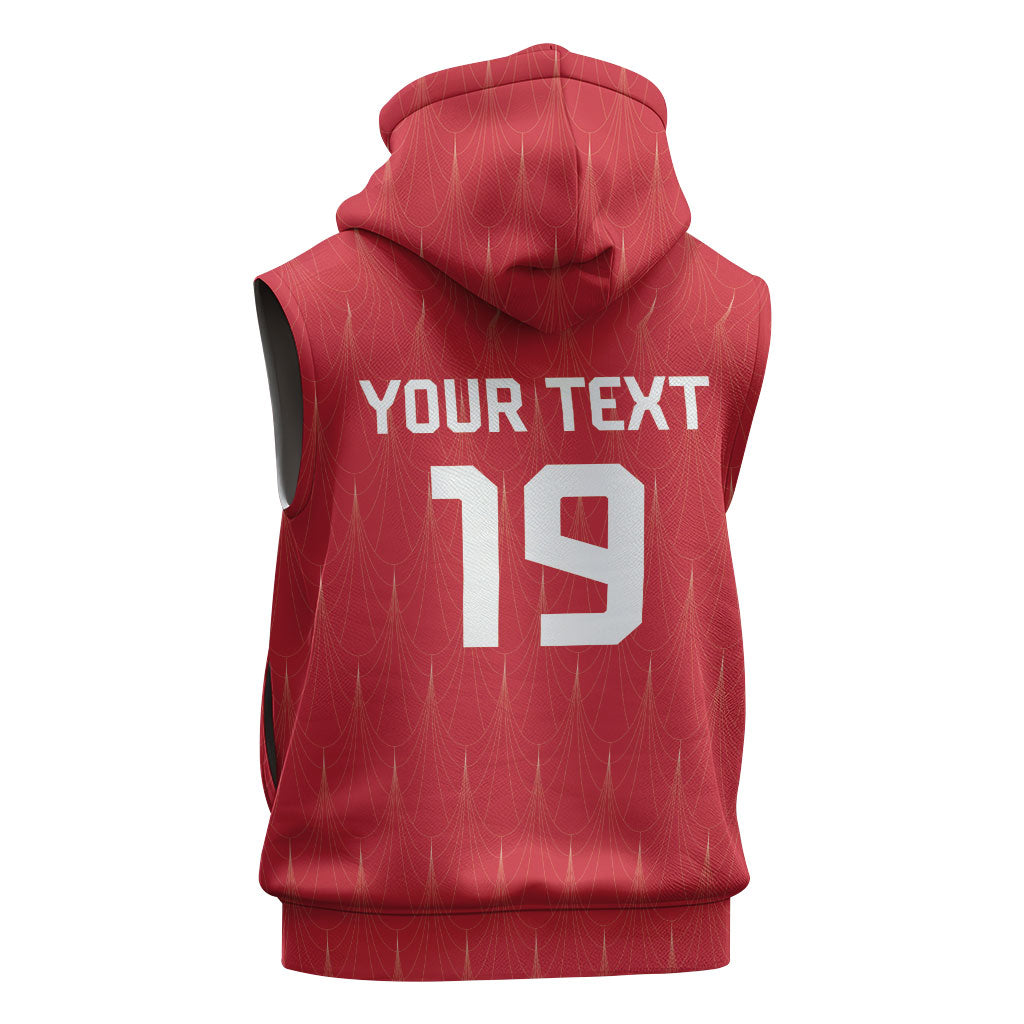 Custom World Football 2026 Austria Sleeveless Zip Hoodie Austrian Eagles Red Glory