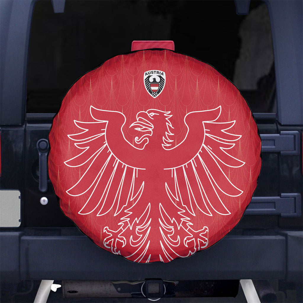 World Football 2026 Austria Spare Tire Cover Austrian Eagles Red Glory