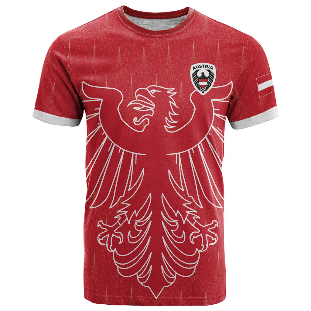 Custom World Football 2026 Austria T Shirt Austrian Eagles Red Glory