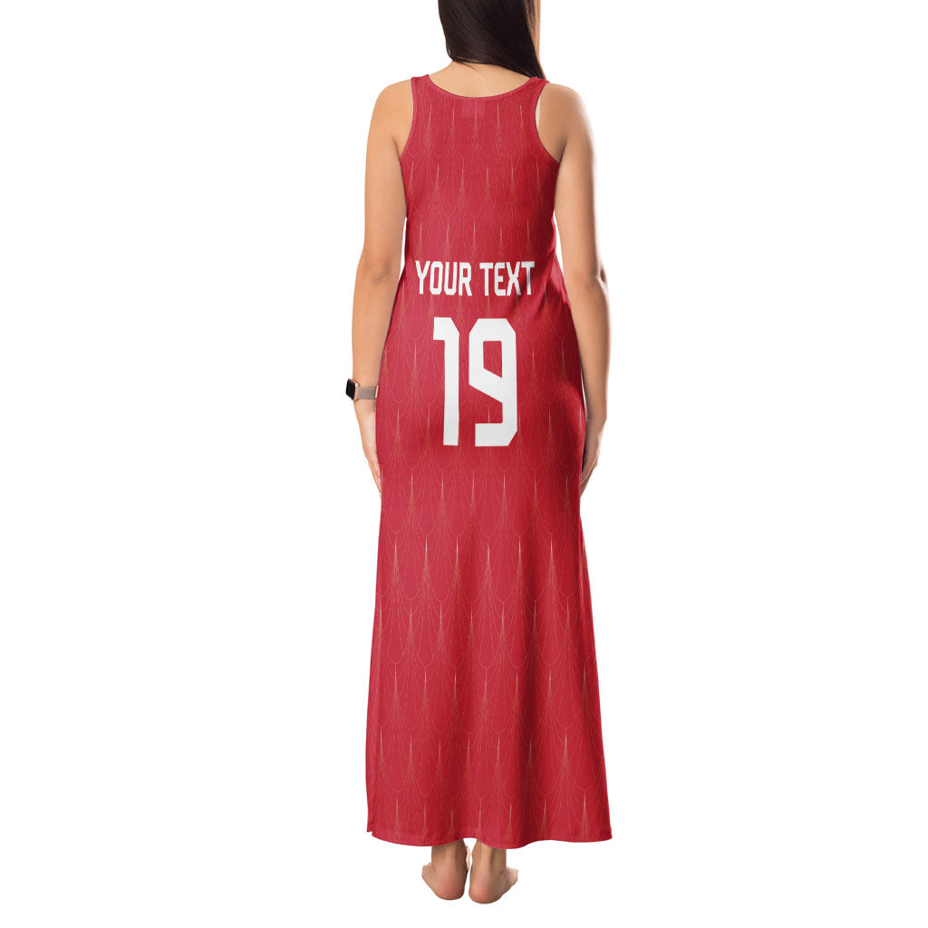 Custom World Football 2026 Austria Tank Maxi Dress Austrian Eagles Red Glory