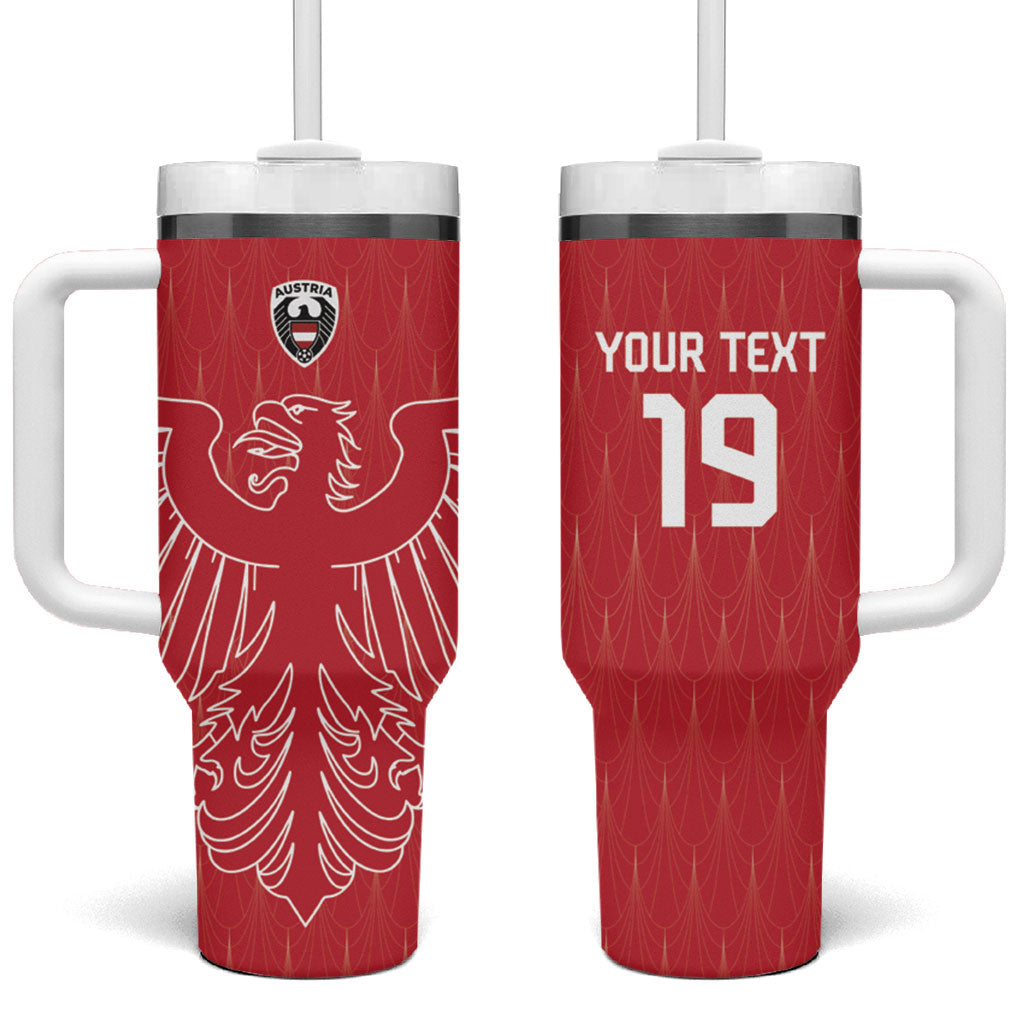 Custom World Football 2026 Austria Tumbler With Handle Austrian Eagles Red Glory