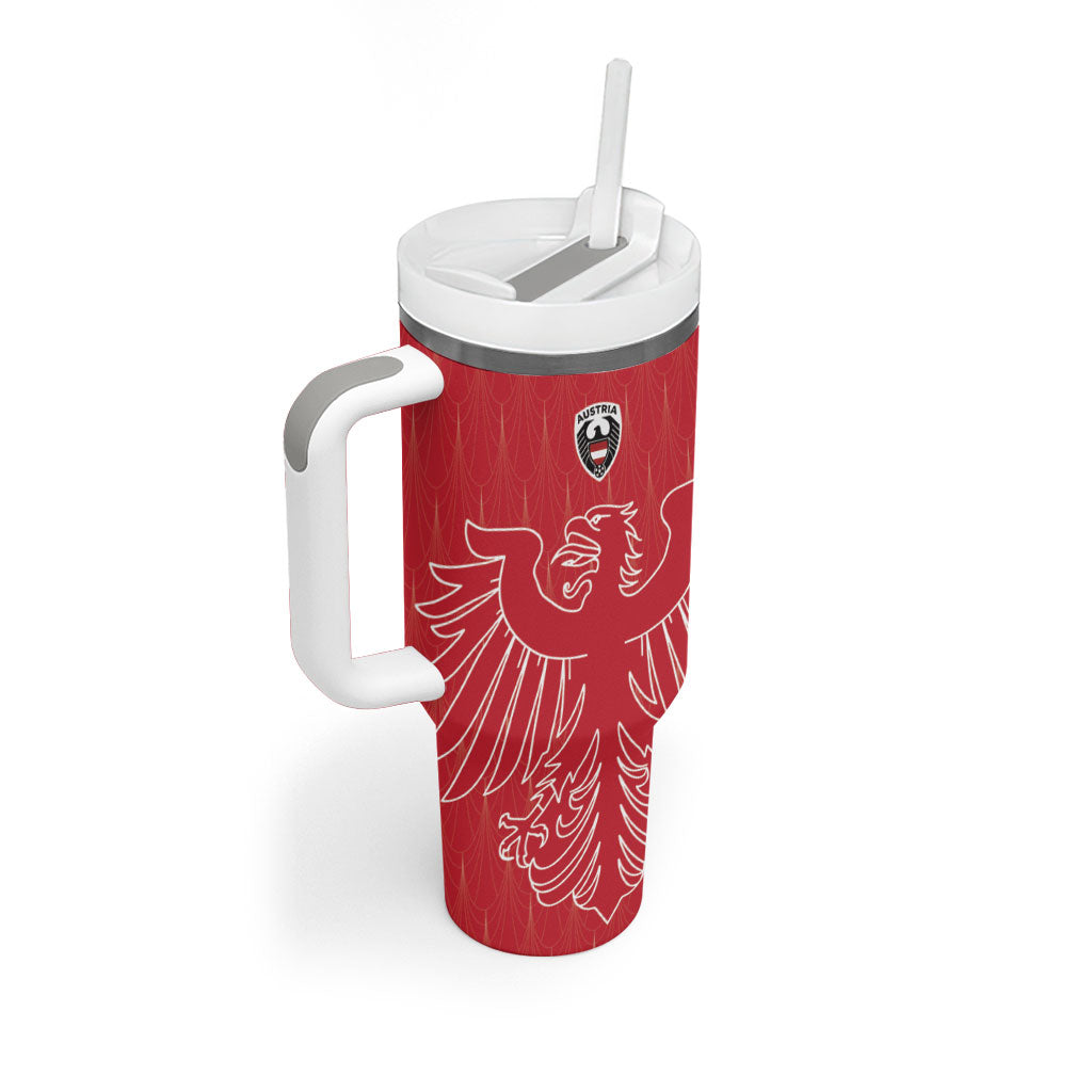 Custom World Football 2026 Austria Tumbler With Handle Austrian Eagles Red Glory